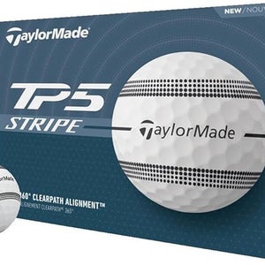 Taylor Made TP5 Stripe Golf Balls (White/Black, 12pk) 1dz 2024 NEW