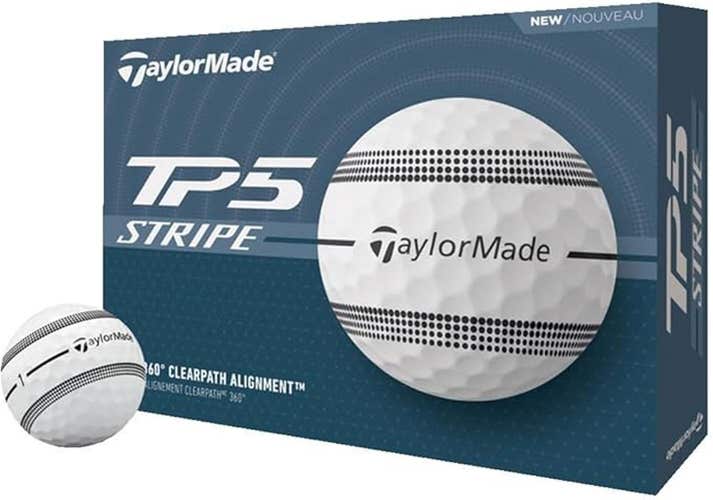 Taylor Made TP5 Stripe Golf Balls (White/Black, 12pk) 1dz 2024 NEW
