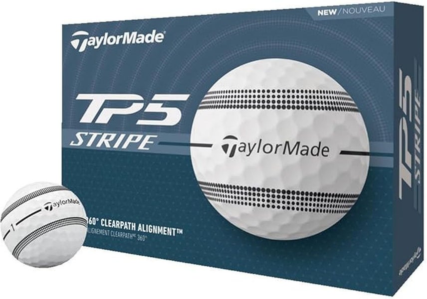 Taylor Made TP5 Stripe Golf Balls (White/Black, 12pk) 1dz 2024 NEW