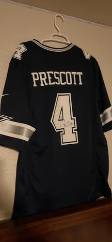 Cowboys Dak Prescott Authentic Signed Navy Blue Nike Elite Jersey