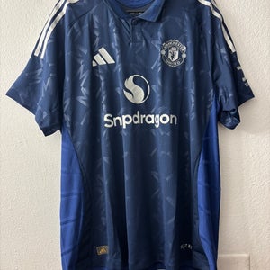 Blue XXL Men's Adidas Manchester United FC 2024/2025 Authentic Away Jersey (New)