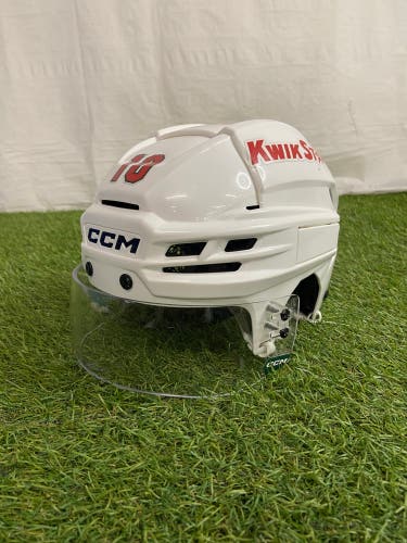 White Large CCM Super Tacks X Helmet Visor Combo Pro Stock (Used)