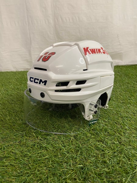 White Large CCM Super Tacks X Helmet Visor Combo Pro Stock (Used)