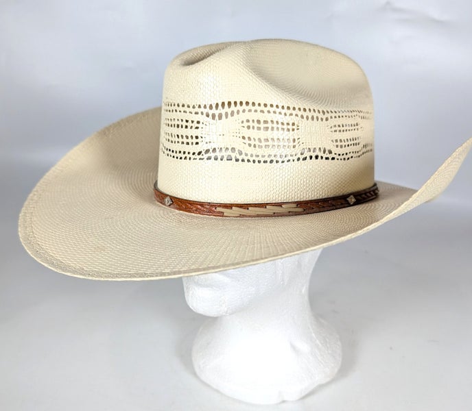 JUSTIN 20X Straw Western Cowboy Hat by Milano Hat Company Size: 58 7 1/4