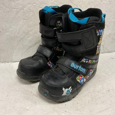 Used Burton KIDS GROM Boys Snowboard Boots Black Junior 05 11855-S000196755