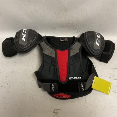 Used CCM QLT EDGE Junior Shoulder Pads Black And Red MD 11855-S000196260