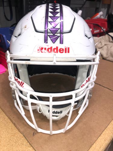 USED RIDDELL FLEX ADULT HELMET - LARGE - METALLIC WHIITE