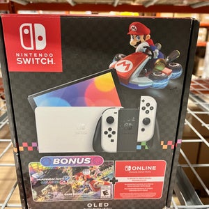 Used Nintendo Switch OLED Mario Kart 8 Deluxe Bundle with 12-Month Online Individual Membership