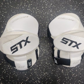 Used STX STALLION 400 Lacrosse Arm Pads/Guards White Senior 11849-S000034686