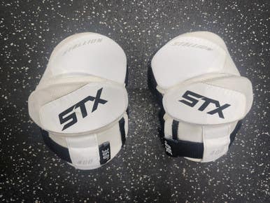 Used STX STALLION 400 Lacrosse Arm Pads/Guards White Senior 11849-S000034686