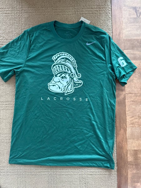 Green Large Men's Nike Dri-Fit Shirt (New). MSU LACROSSE