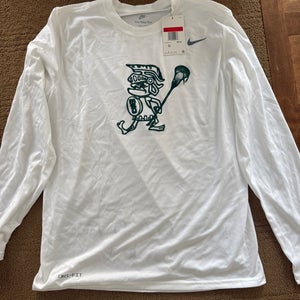 White Large Men's Nike Dri-Fit Shirt (New) MSU LACROSSE