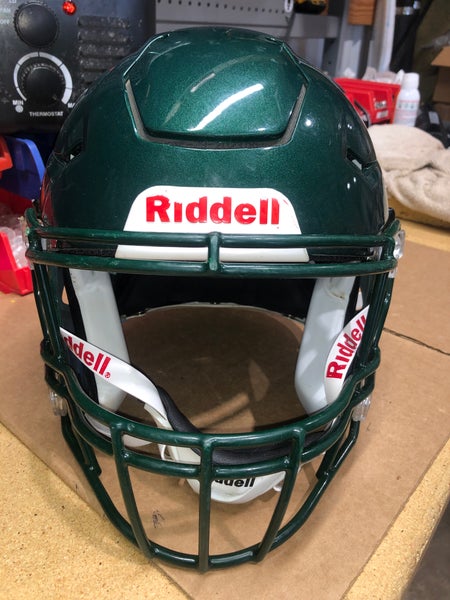 USED RIDDELL FLEX ADULT HELMET - LARGE - FOREST GREEN METALLIC