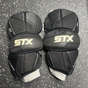 Used STX SURGEON 400 Lacrosse Arm Pads/Guards Black MD 11849-S000034692