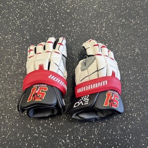 Used Warrior EVO QX 91 MARYLAND Lacrosse Gloves Mens White LG 11849-S000034690
