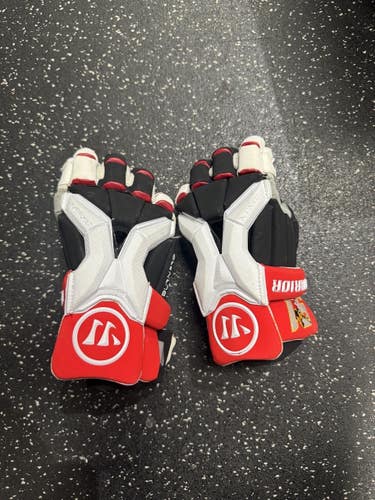 Used Warrior BURN PRO 91 MARYLAND Lacrosse Gloves Mens White MD 11849-S000034691