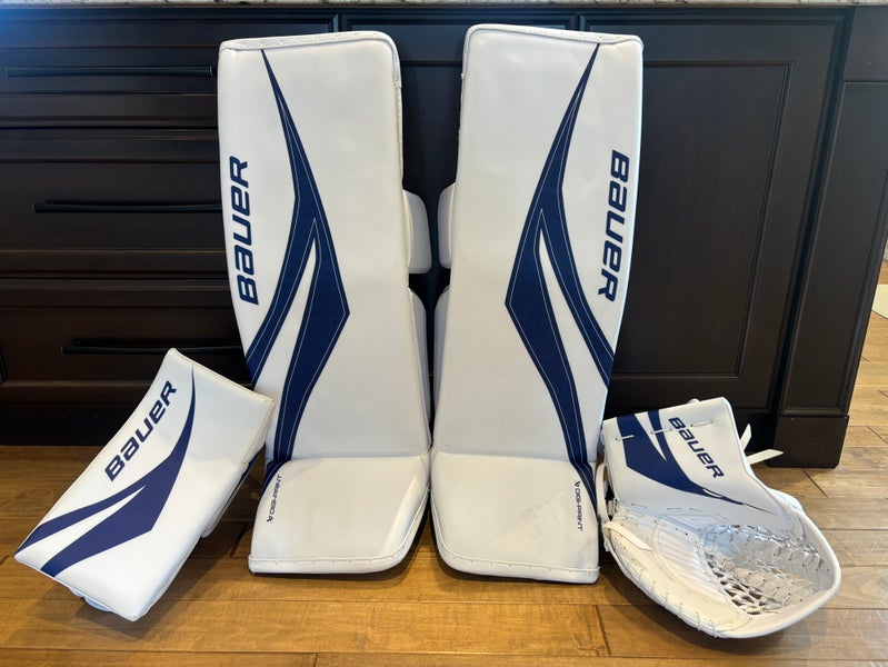 Brand New Pro Stock 36+1 Bauer Vapor Flylite Digiprint Pro Goalie Pads & Gloves Set Woll