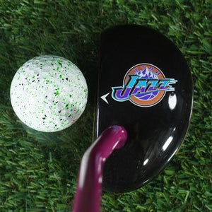 UTAH JAZZ PRO SHOP MALLET PUTTER 35" GRAPHITE CUSTOM RH + HEADCOVER ~ RARE!!