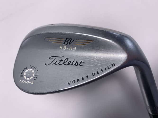 Titleist Vokey Spin Milled SM4 Chrome Wedge 58* 9  True Temper DG S200 Wedge RH