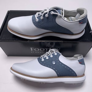 FootJoy FJ Traditions Golf Shoes White Blue Women's SZ 8 (97903)