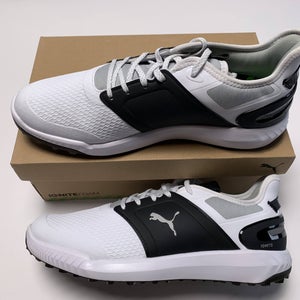 Puma Ignite Elevate Golf Shoes White Black Men's SZ 12 (376077 06)