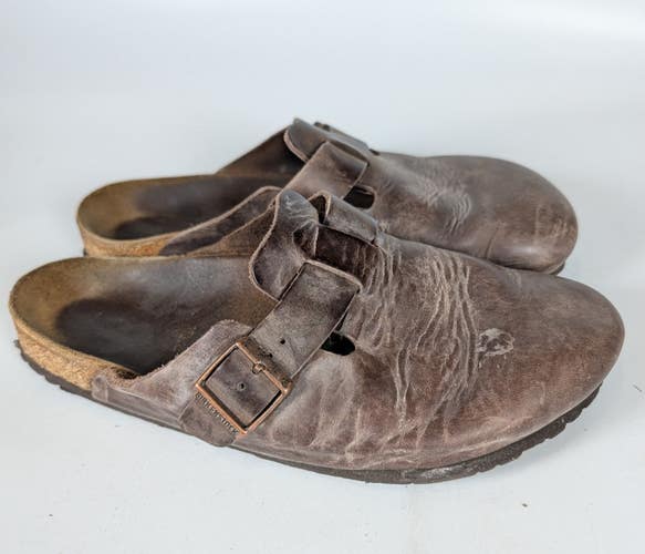 BIRKENSTOCK Boston Men's Brown Oiled Leather Clog Shoe Size: 44 / 11