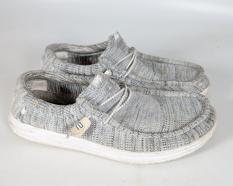 Hey Dude Wally Free Sox Metal Men Size 10 Gray Comfort Slip On Shoes