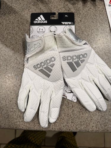 White XL Adult Adidas Freak Gloves (New)