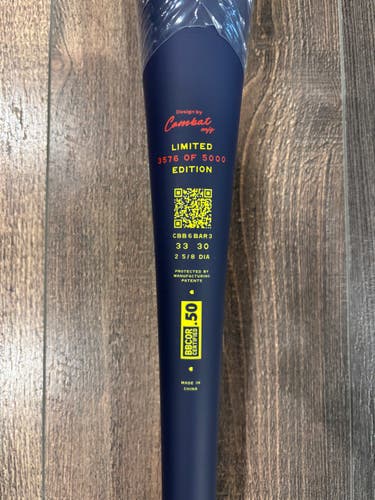 2025 Combat MFG Spec A1 Alloy BBCOR Certified Bat (-3) 30 oz 33" (New)