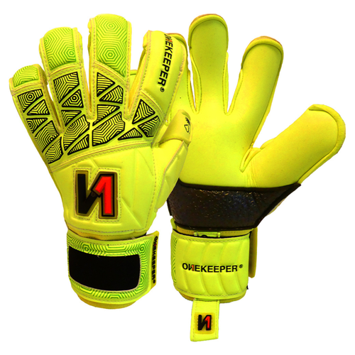 ONEKEEPER VECTOR Neon Yellow without Finger Protection - 3.5 mm Semi Professional Latex (Size 7)