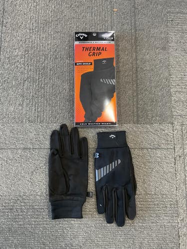 Used Callaway THERMAL GRIP Mens Golf Glove Black MD 11614-S000227582