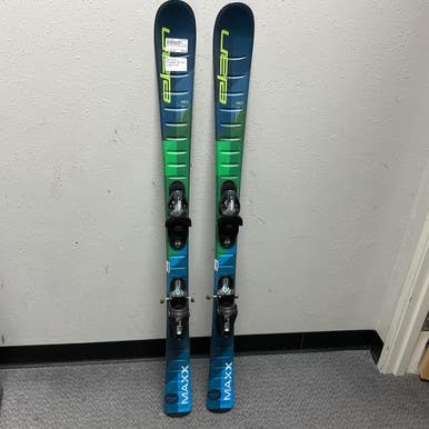 Used Elan MAXX UFLEX Boys DH Ski/Binding Royal Blue And Lime Green 130 cm 11855-S000196822