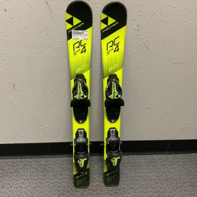 Used Fischer RACE RC4 JR Boys DH Ski/Binding Yellow 80 cm 11855-S000196824