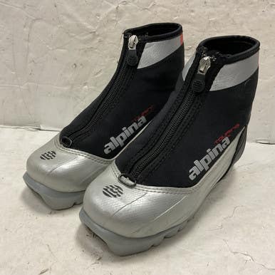 Used Alpina ST10JR Boys NNN XC Ski Boots Grey JR-01.5 11855-S000196787