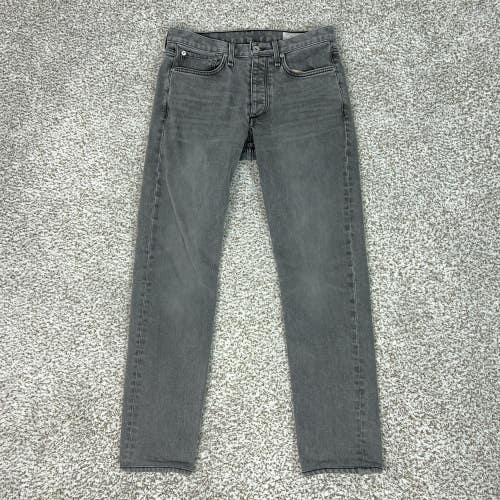 Rag and Bone Jeans Mens 30x28 Gray Fit 2 Slim Denim Button Fly Stretch Casual