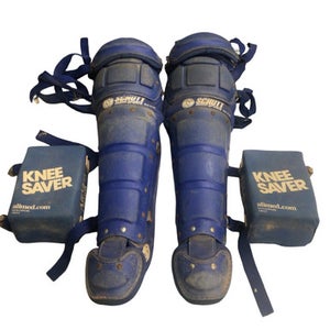 Used Schutt ADULT SHIN GUARDS Catchers Leg Guards Royal Blue Adult 11760-S000085679