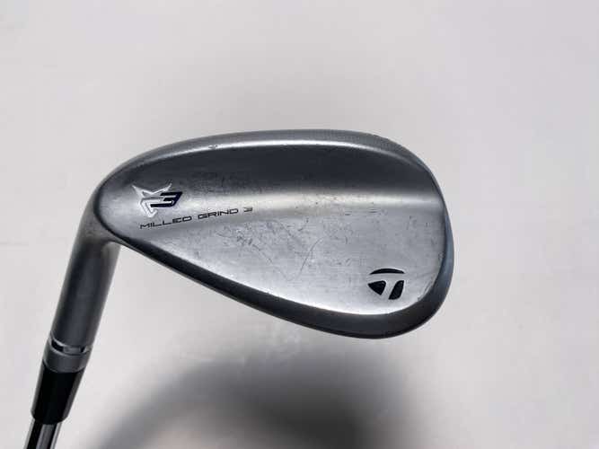 TaylorMade Milled Grind 3 Raw Chrome Sand Wedge SW 56* 12 DG S200 Stiff Mens LH
