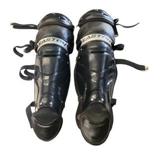 Used Easton GAMETIME SHIN GUARDS Catchers Leg Guards Black Intermed 11760-S000085625
