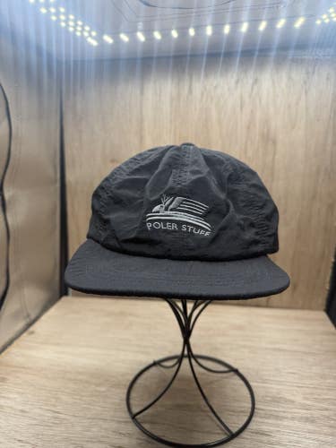 Poler Stuff Camp Vibes Olive Green Nylon Snapback Hat Adjustable 5 Panel Cap