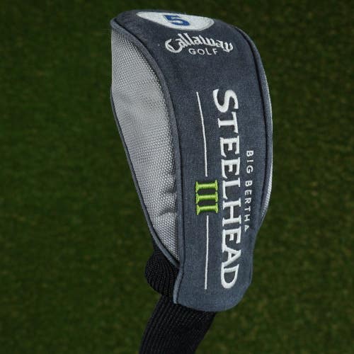 CALLAWAY BIG BERTHA STEELHEAD III 5 FAIRWAY WOOD 5W HEADCOVER SOCK BLUE / GRAY