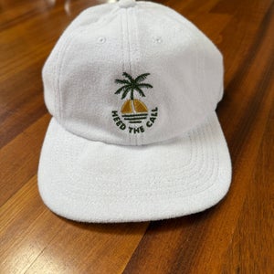 Howler Bros. Sunset Palm ‘Heed The Call’ Strapback White Terrycloth Hat NEW