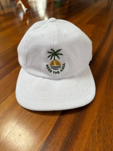 Howler Bros. Sunset Palm ‘Heed The Call’ Strapback White Terrycloth Hat NEW