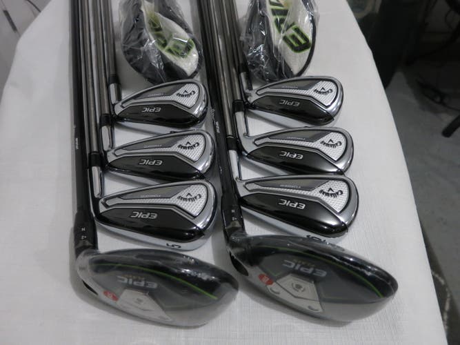 Callaway Epic Forged Iron Set - 3H, 4H, 5-PW - SteelFiber Stiff Graphite - NEW