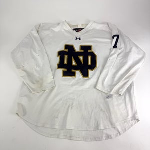Used White Notre Dame Under Armour Practice Jersey | Size Large | J688