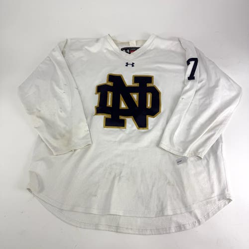 Used White Notre Dame Under Armour Practice Jersey | Size Large | J688