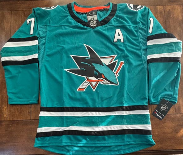 San Jose Sharks Macklin Celebrini Adult Large (52) Blue #71 NWT