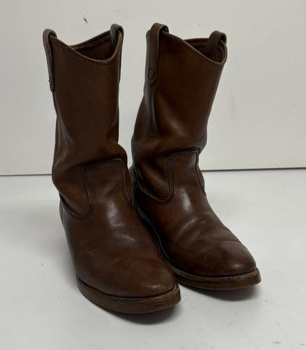 Vintage Red Wing Brown Leather Pull-On Boots Goodyear Soles US Men's 8 READ