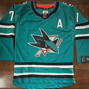 San Jose Sharks Macklin Celebrini Blue Adult Medium (50)  #71 NWT