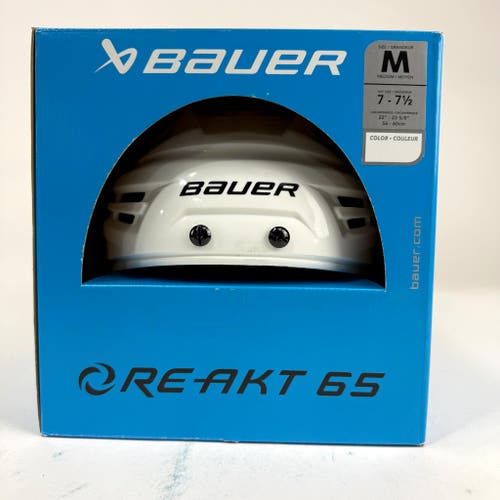 New White Bauer Re-Akt 65 Helmet | Senior Medium | St. Louis Blues