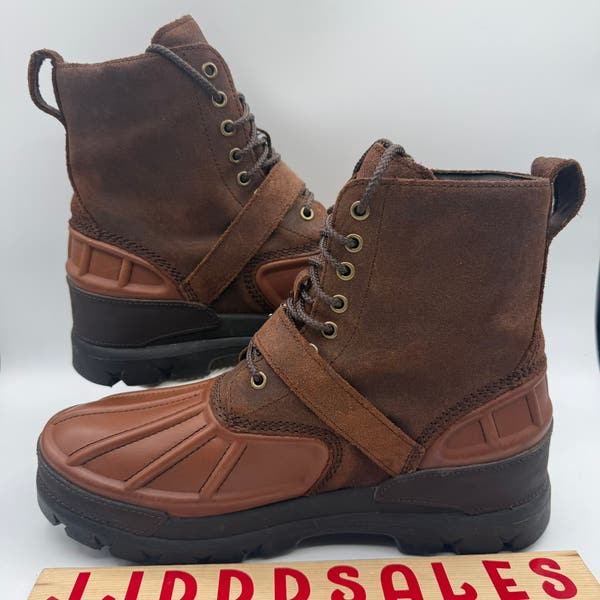 NEW men\'s 9.5 Polo Ralph Lauren Oslo High Leather Waterproof Boots Brown Polo Ralph Lauren Oslo High Leather Boots Brown Strap Buckle  main image 4